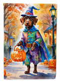 German Wirehaired Pointer Halloween Trick or Treat Garden Flag Mailbox Decorative Yard Banner Outside Patio Artwork for Flower Beds, Garden Size, Multicolor