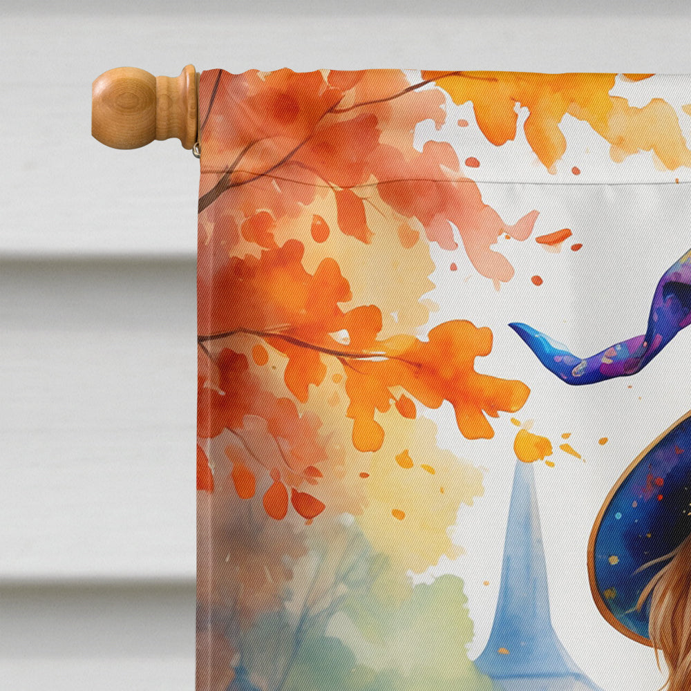 Goldendoodle Halloween Trick or Treat House Flag 28x40 Porch Sleeve Pole Decorative Outside Yard Banner Artwork Wall Hanging, Polyester