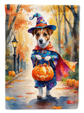 Jack Russell Terrier Halloween Trick or Treat Garden Flag Mailbox Decorative Yard Banner Outside Patio Artwork for Flower Beds, Garden Size, Multicolor