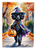 Black Poodle Halloween Trick or Treat Garden Flag Mailbox Decorative Yard Banner Outside Patio Artwork for Flower Beds, Garden Size, Multicolor