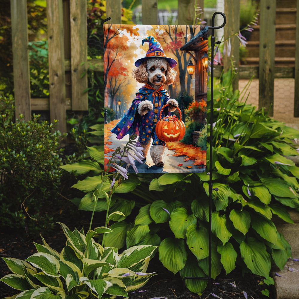 Poodle Halloween Trick or Treat Garden Flag Mailbox Decorative Yard Banner Outside Patio Artwork for Flower Beds, Garden Size, Multicolor