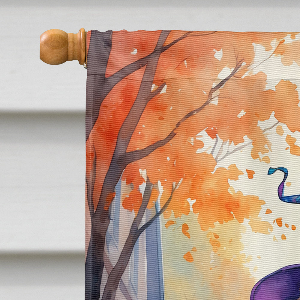 Chocolate Poodle Halloween Trick or Treat House Flag 28x40 Porch Sleeve Pole Decorative Outside Yard Banner Artwork Wall Hanging, Polyester