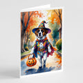 Saint Bernard Halloween Trick or Treat Greeting Cards Pack of 8 Blank Cards with Envelopes Whimsical A7 Size 5x7