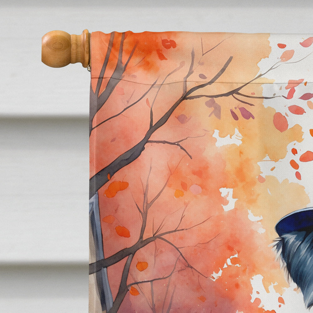 Schnauzer Halloween Trick or Treat House Flag 28x40 Porch Sleeve Pole Decorative Outside Yard Banner Artwork Wall Hanging, Polyester