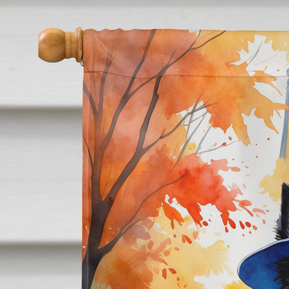 Scottish Terrier Halloween Trick or Treat House Flag 28x40 Porch Sleeve Pole Decorative Outside Yard Banner Artwork Wall Hanging, Polyester