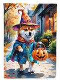 Shiba Inu Halloween Trick or Treat Garden Flag Mailbox Decorative Yard Banner Outside Patio Artwork for Flower Beds, Garden Size, Multicolor