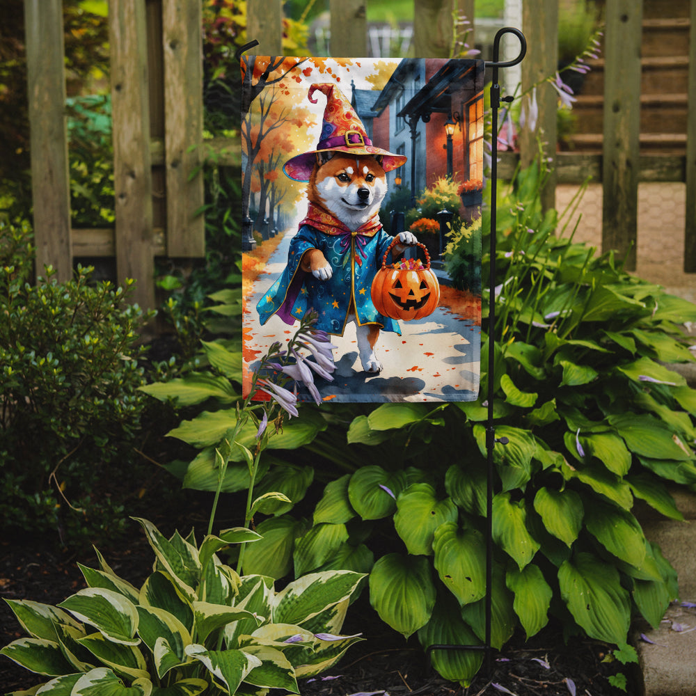 Shiba Inu Halloween Trick or Treat Garden Flag Mailbox Decorative Yard Banner Outside Patio Artwork for Flower Beds, Garden Size, Multicolor