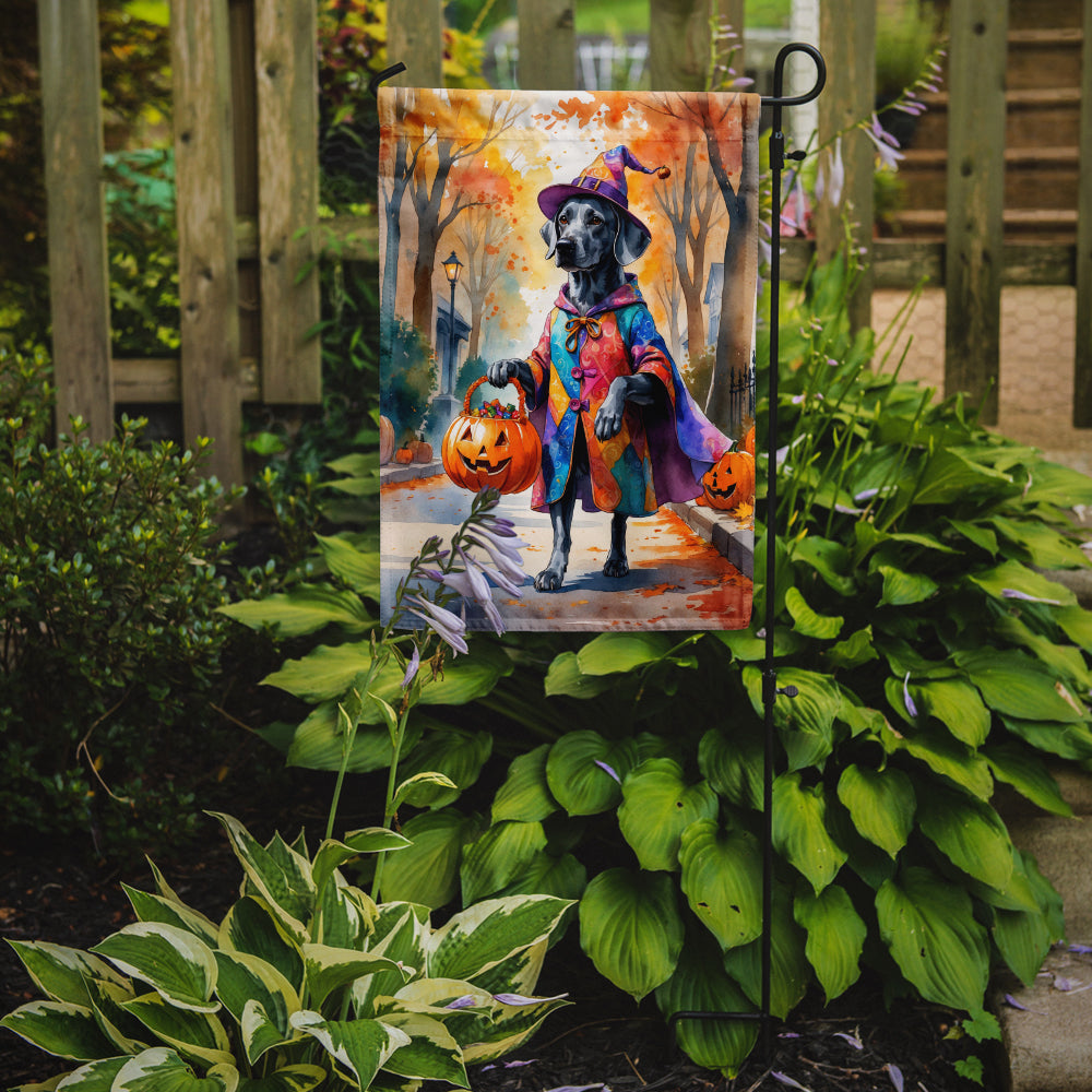 Weimaraner Halloween Trick or Treat Garden Flag Mailbox Decorative Yard Banner Outside Patio Artwork for Flower Beds, Garden Size, Multicolor