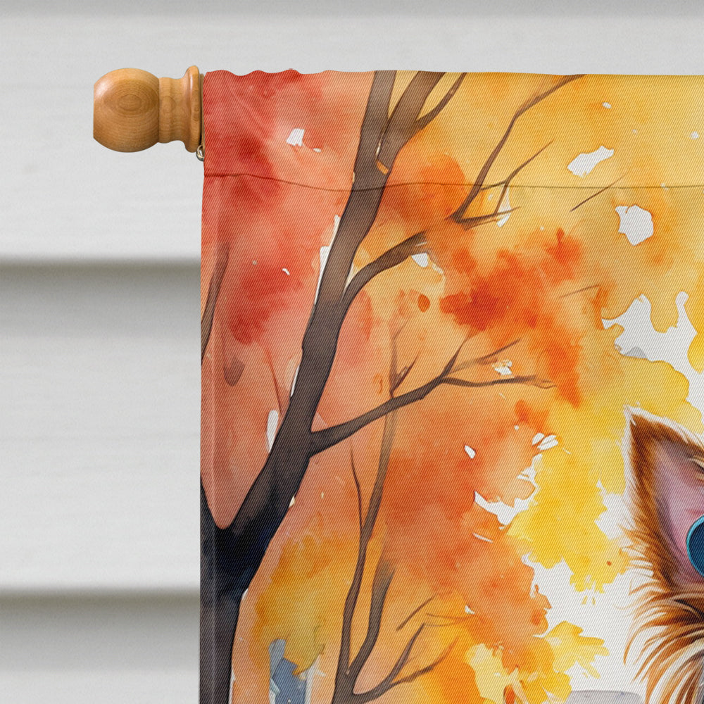 Yorkshire Terrier Yorkie Halloween Trick or Treat House Flag 28x40 Porch Sleeve Pole Decorative Outside Yard Banner Artwork Wall Hanging, Polyester