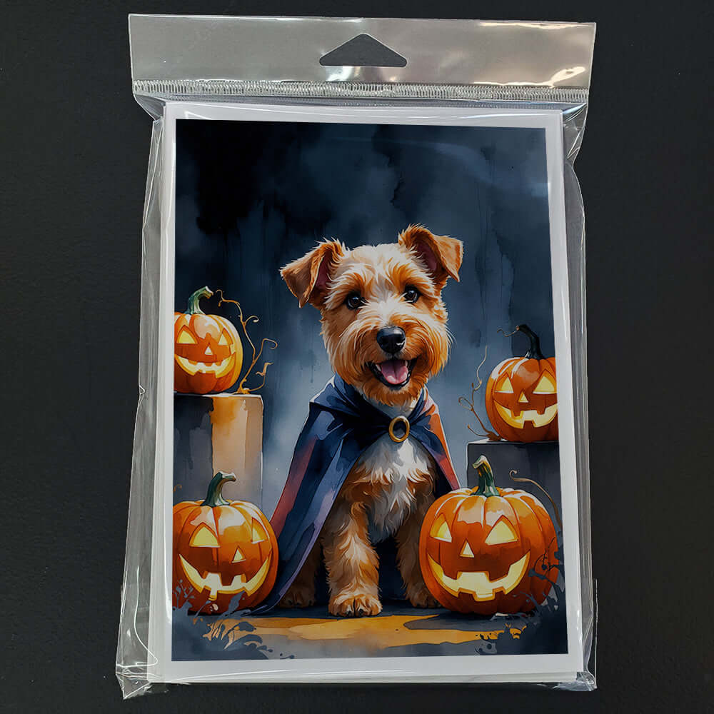 Airedale Terrier Puppy Halloween Greeting Cards Pack of 8 Blank Cards with Envelopes Whimsical A7 Size 5x7