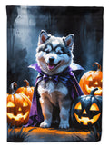 Alaskan Malamute Puppy Halloween Garden Flag Mailbox Decorative Yard Banner Outside Patio Artwork for Flower Beds, Garden Size, Multicolor