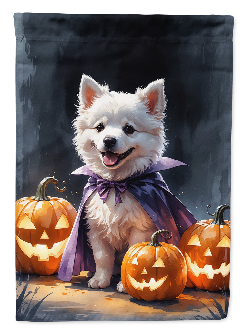 American Eskimo Puppy Halloween Garden Flag Mailbox Decorative Yard Banner Outside Patio Artwork for Flower Beds, Garden Size, Multicolor