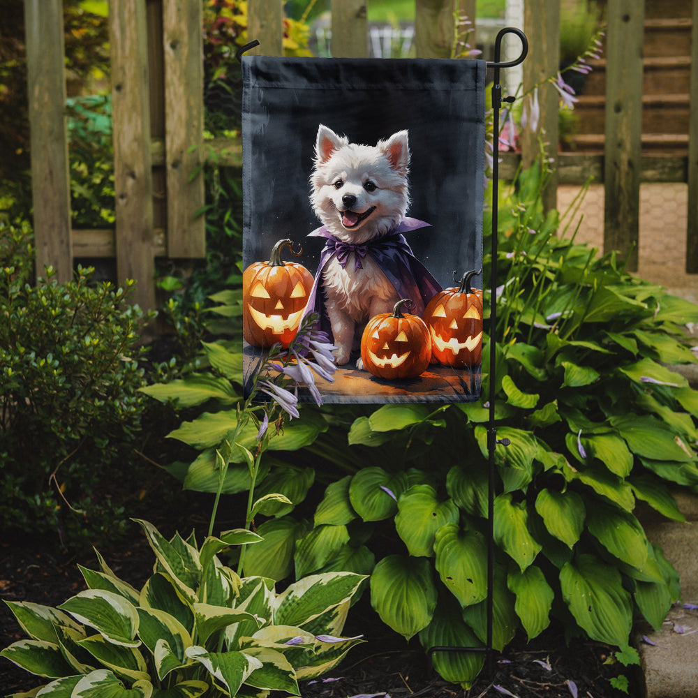 American Eskimo Puppy Halloween Garden Flag Mailbox Decorative Yard Banner Outside Patio Artwork for Flower Beds, Garden Size, Multicolor