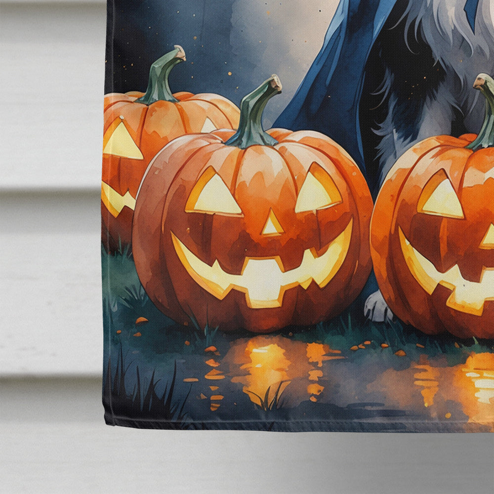 Australian Shepherd Puppy Halloween House Flag 28x40 Porch Sleeve Pole Decorative Outside Yard Banner Artwork Wall Hanging, Polyester