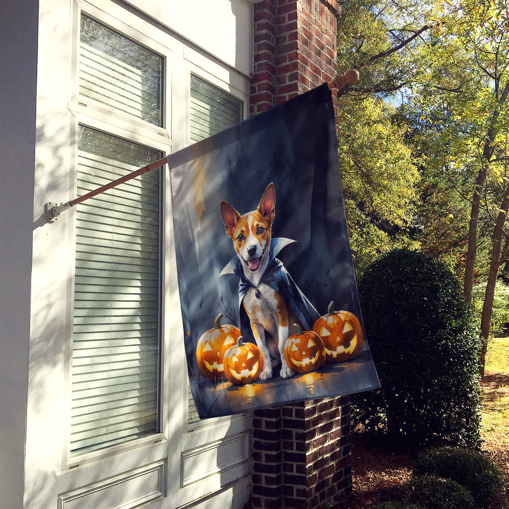 Basenji Puppy Halloween House Flag 28x40 Porch Sleeve Pole Decorative Outside Yard Banner Artwork Wall Hanging, Polyester