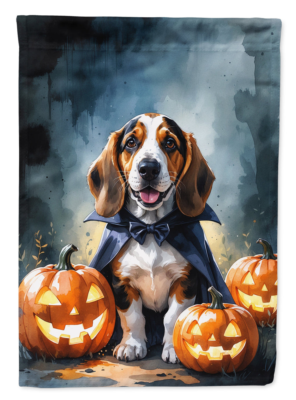 Basset Hound Puppy Halloween Garden Flag Mailbox Decorative Yard Banner Outside Patio Artwork for Flower Beds, Garden Size, Multicolor