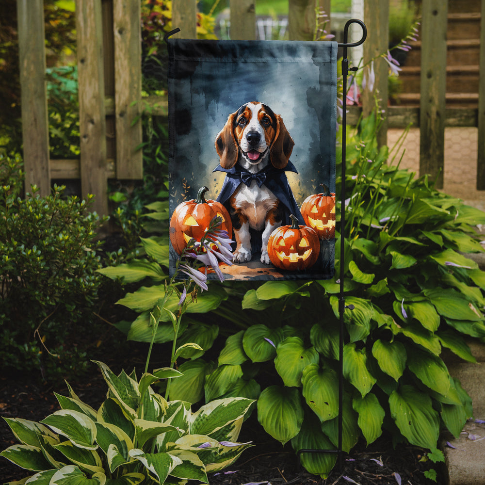 Basset Hound Puppy Halloween Garden Flag Mailbox Decorative Yard Banner Outside Patio Artwork for Flower Beds, Garden Size, Multicolor