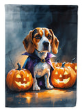 Beagle Puppy Halloween House Flag 28x40 Porch Sleeve Pole Decorative Outside Yard Banner Artwork Wall Hanging, Polyester
