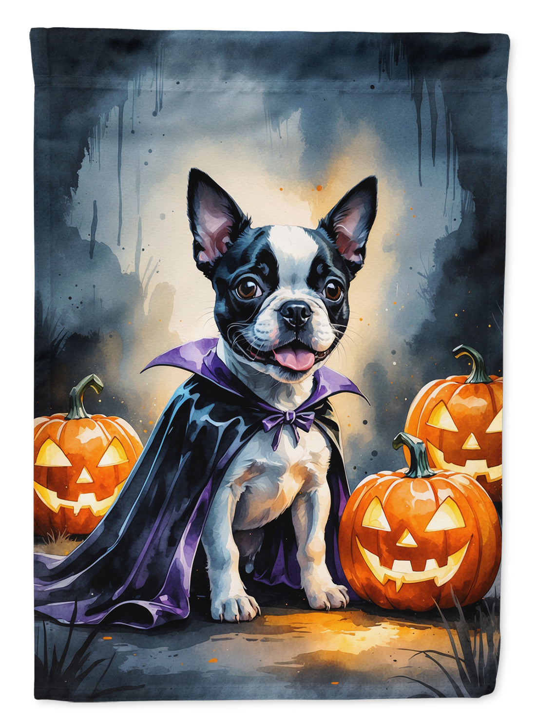 Boston Terrier Puppy Halloween Garden Flag Mailbox Decorative Yard Banner Outside Patio Artwork for Flower Beds, Garden Size, Multicolor