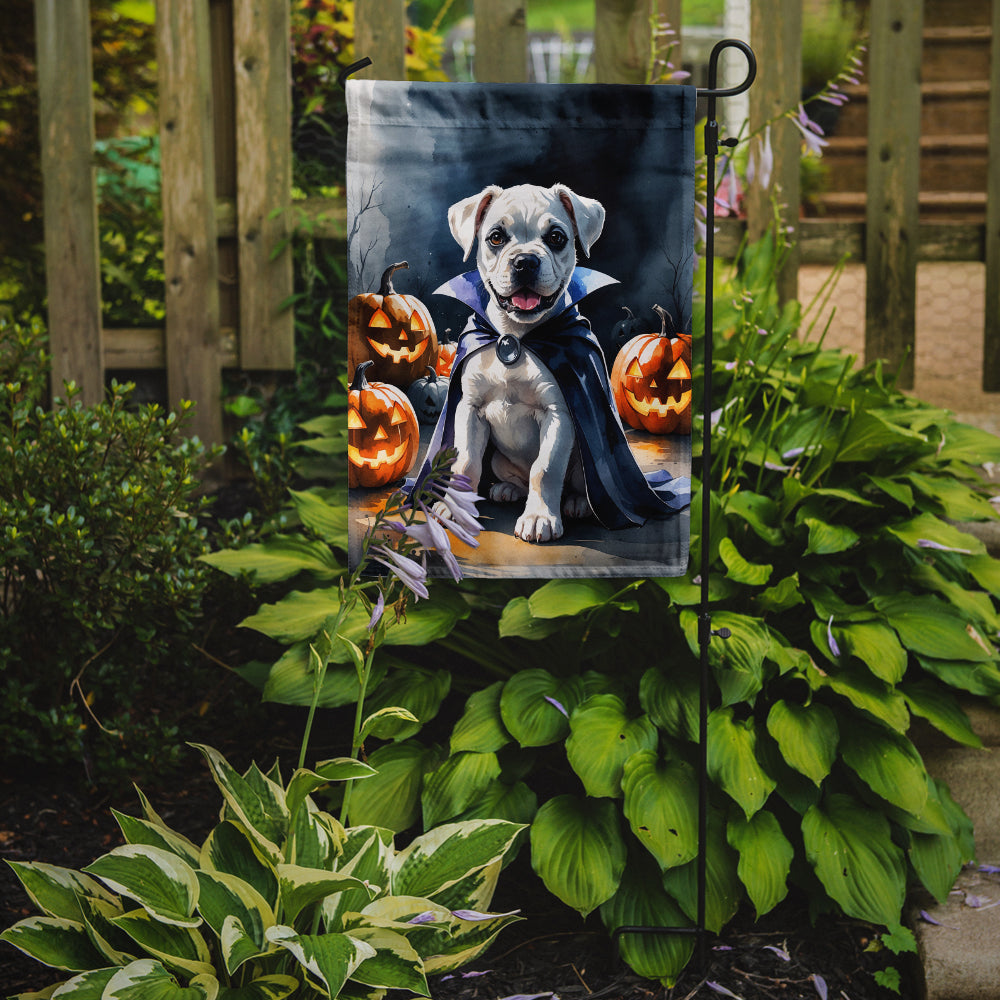White Boxer Puppy Halloween Garden Flag Mailbox Decorative Yard Banner Outside Patio Artwork for Flower Beds, Garden Size, Multicolor