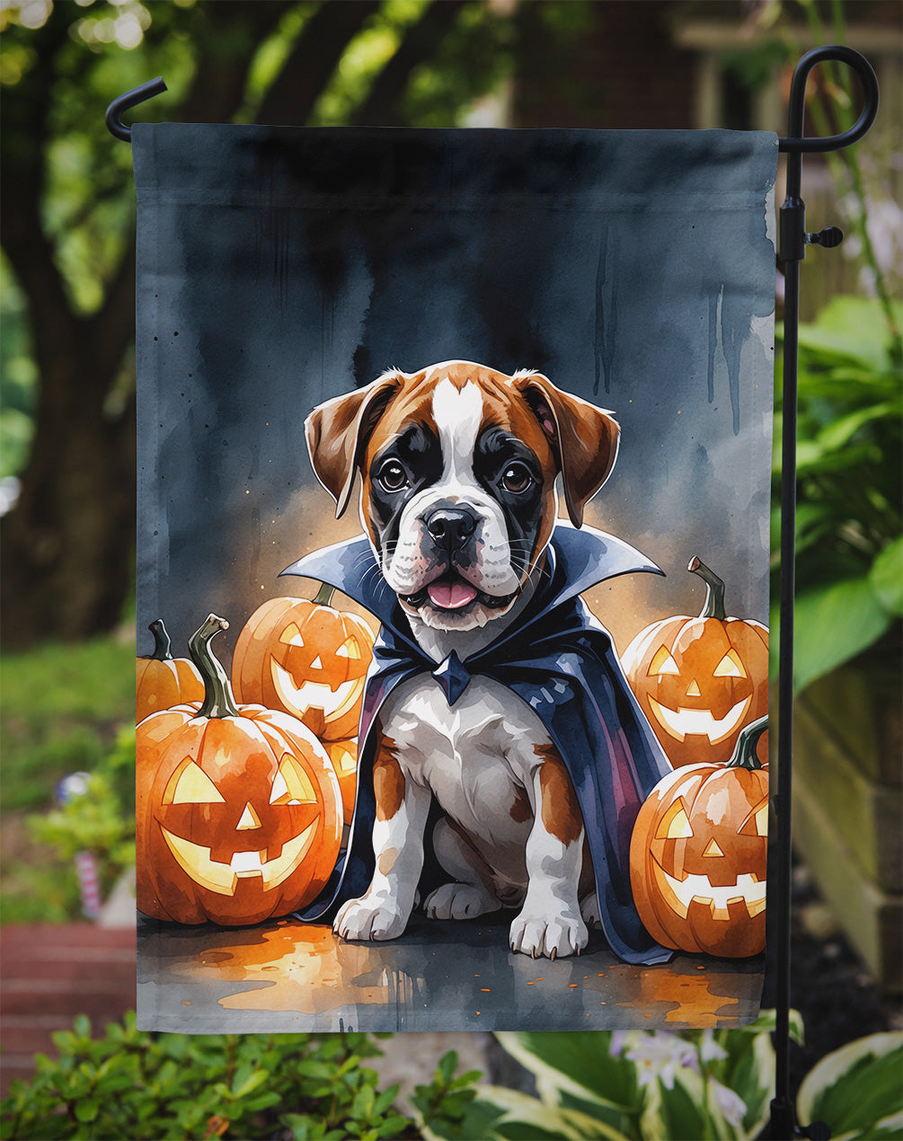 Boxer Puppy Halloween Garden Flag Mailbox Decorative Yard Banner Outside Patio Artwork for Flower Beds, Garden Size, Multicolor