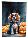 Cavalier Spaniel Puppy Halloween Garden Flag Mailbox Decorative Yard Banner Outside Patio Artwork for Flower Beds, Garden Size, Multicolor