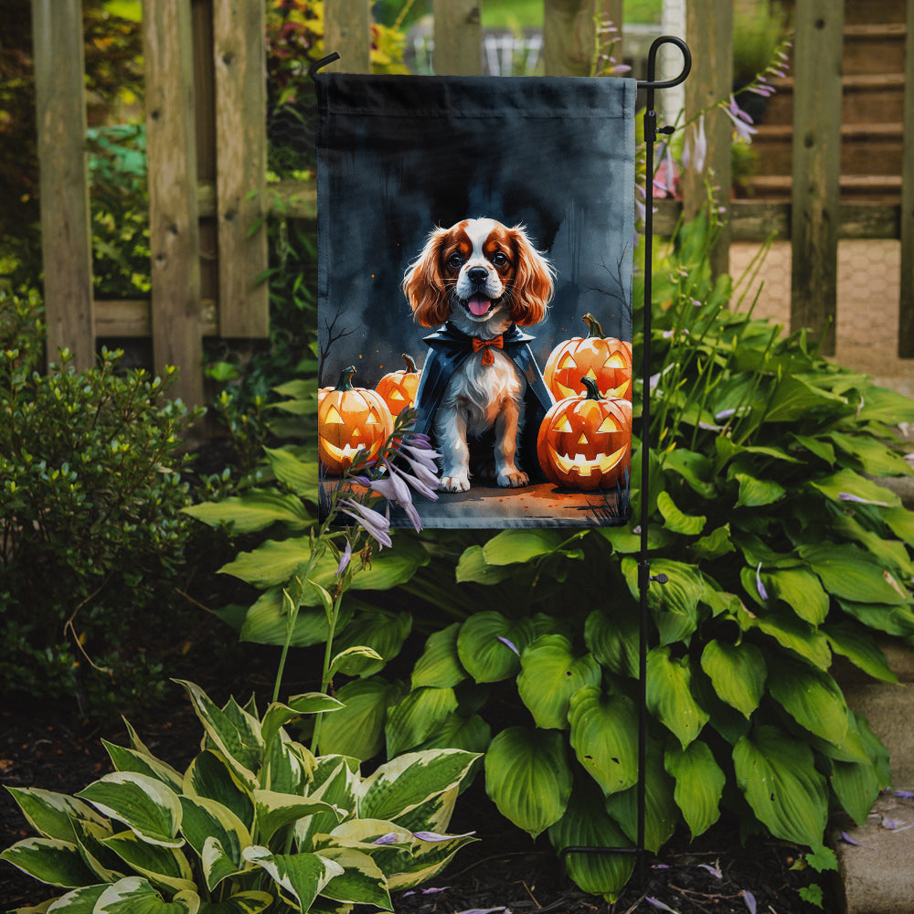 Cavalier Spaniel Puppy Halloween Garden Flag Mailbox Decorative Yard Banner Outside Patio Artwork for Flower Beds, Garden Size, Multicolor