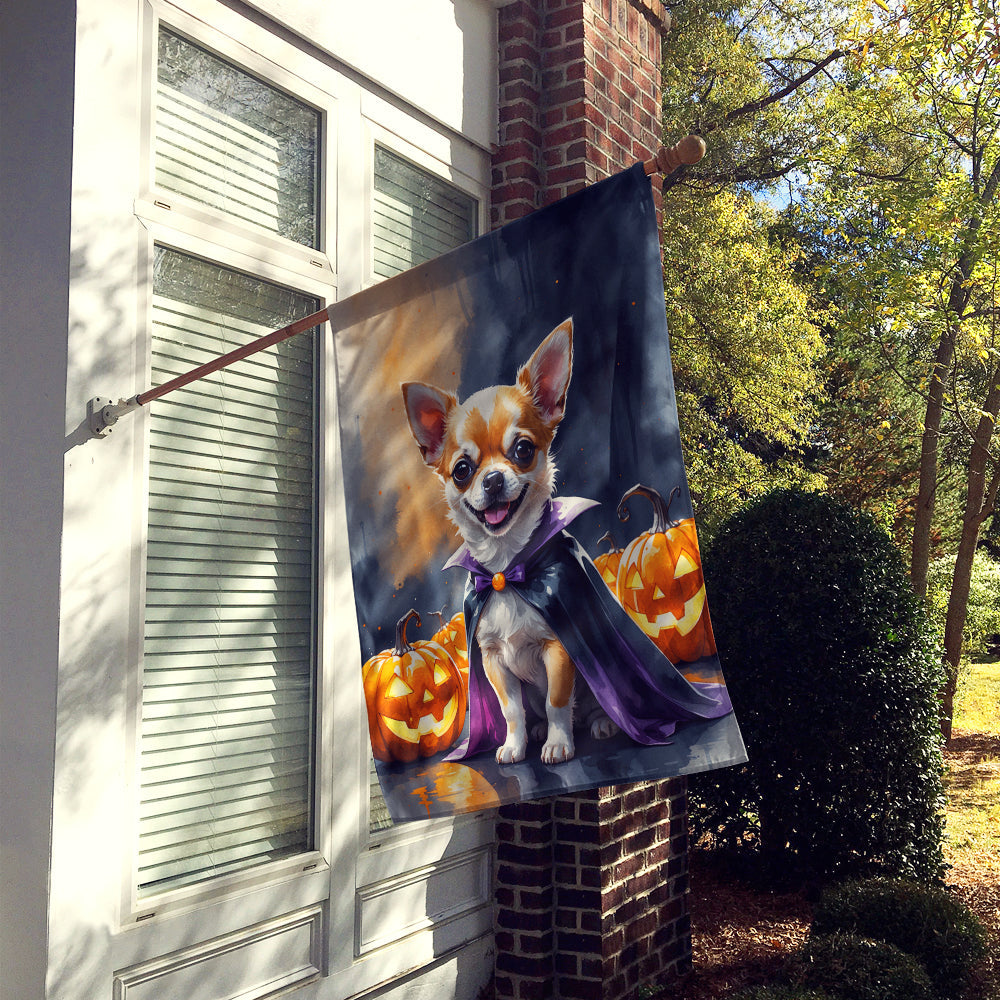 Chihuahua Puppy Halloween House Flag 28x40 Porch Sleeve Pole Decorative Outside Yard Banner Artwork Wall Hanging, Polyester