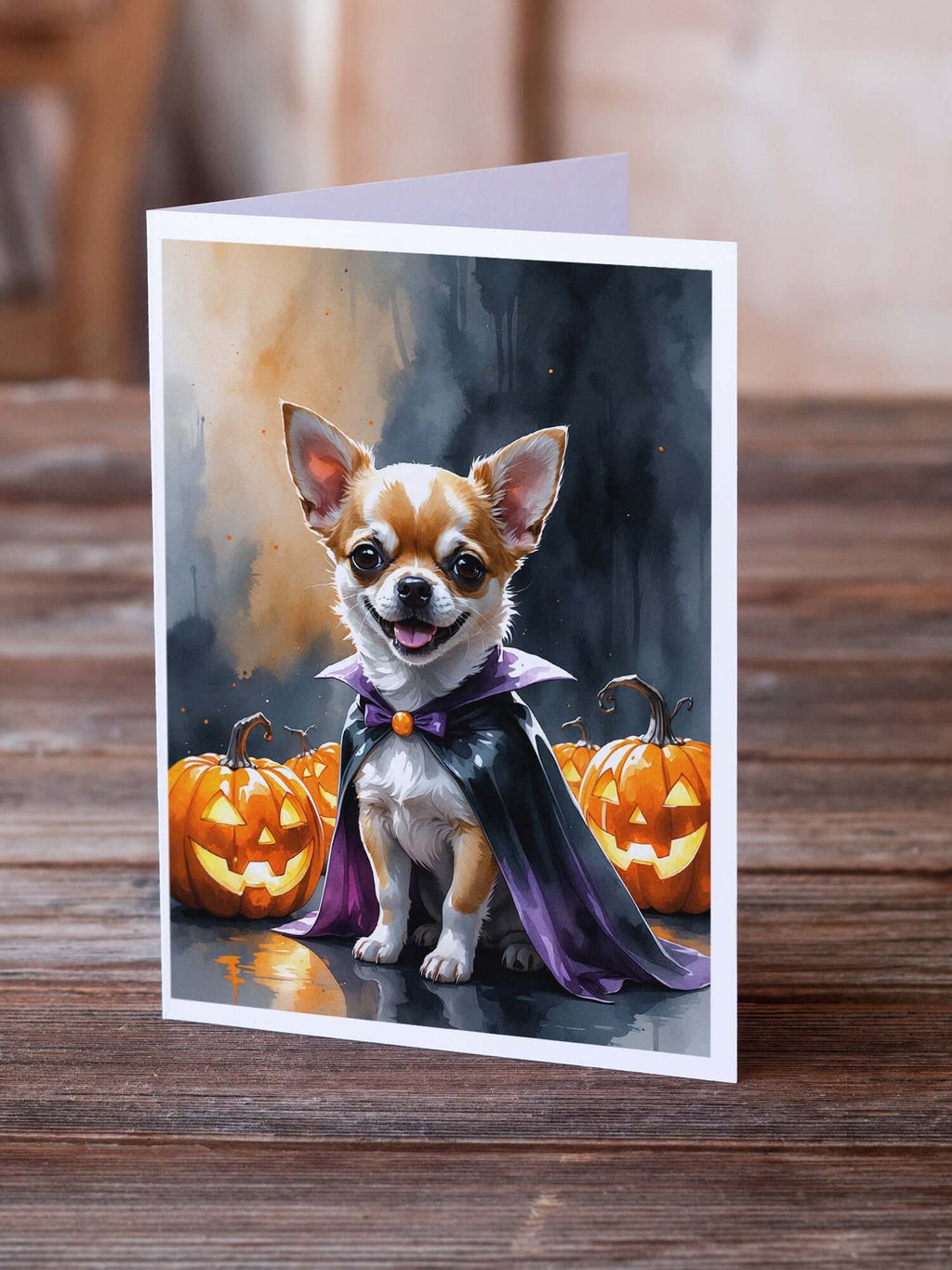 Chihuahua Puppy Halloween Greeting Cards Pack of 8 Blank Cards with Envelopes Whimsical A7 Size 5x7