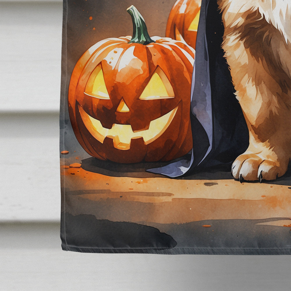 Chow Chow Puppy Halloween House Flag 28x40 Porch Sleeve Pole Decorative Outside Yard Banner Artwork Wall Hanging, Polyester
