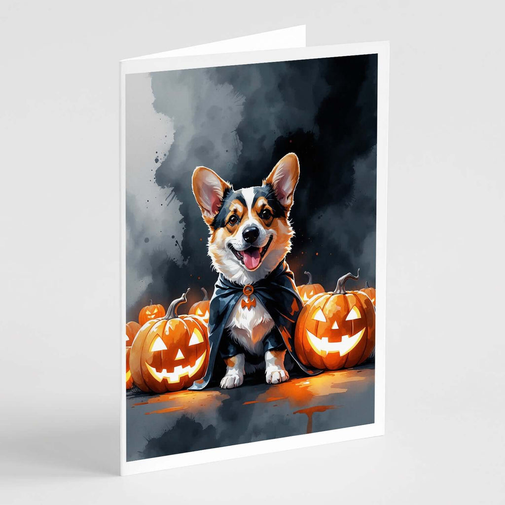 Corgi Puppy Halloween Greeting Cards Pack of 8 Blank Cards with Envelopes Whimsical A7 Size 5x7