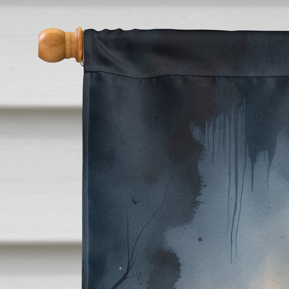 Dachshund Puppy Halloween House Flag 28x40 Porch Sleeve Pole Decorative Outside Yard Banner Artwork Wall Hanging, Polyester