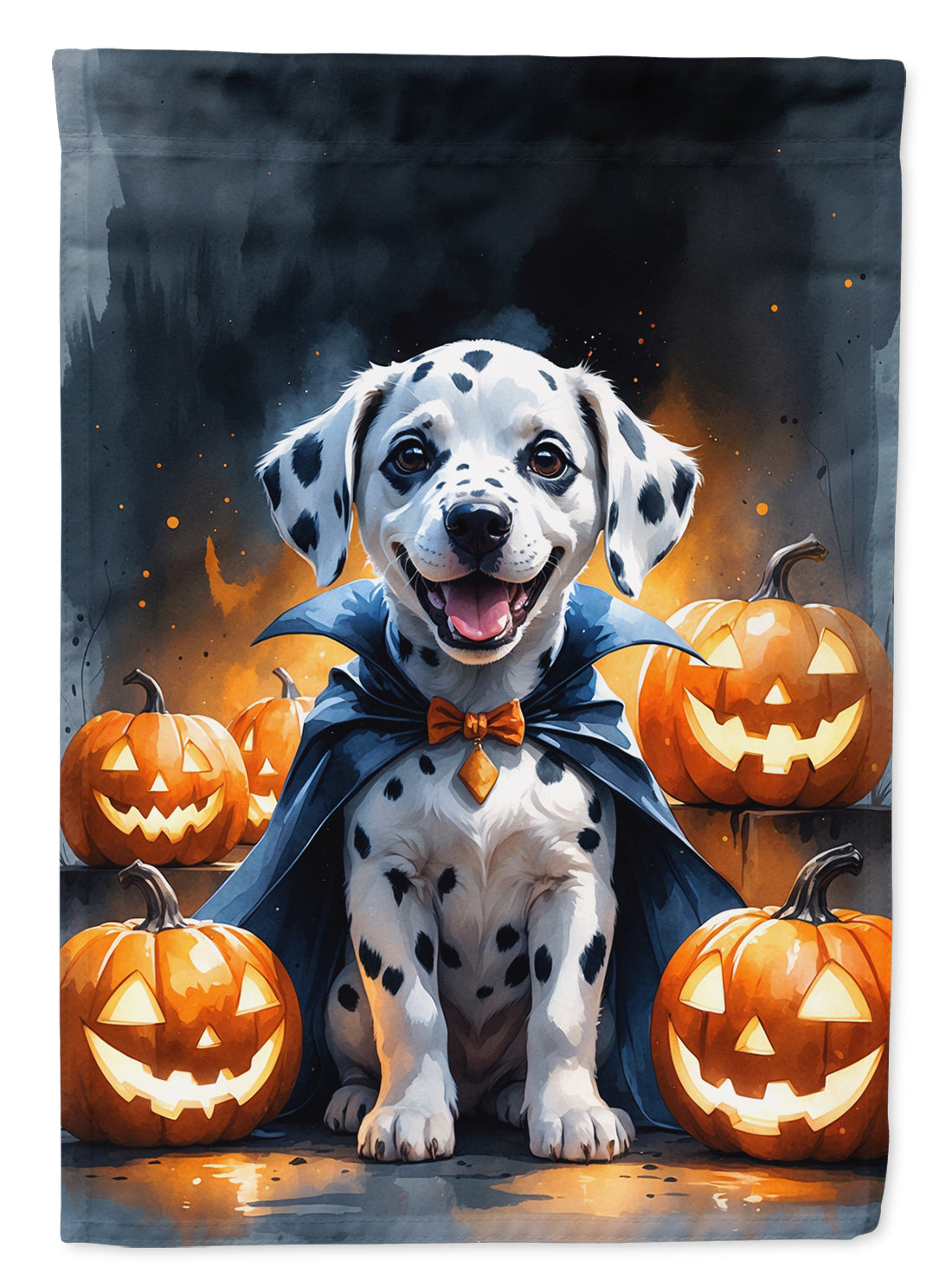 Dalmatian Puppy Halloween House Flag 28x40 Porch Sleeve Pole Decorative Outside Yard Banner Artwork Wall Hanging, Polyester