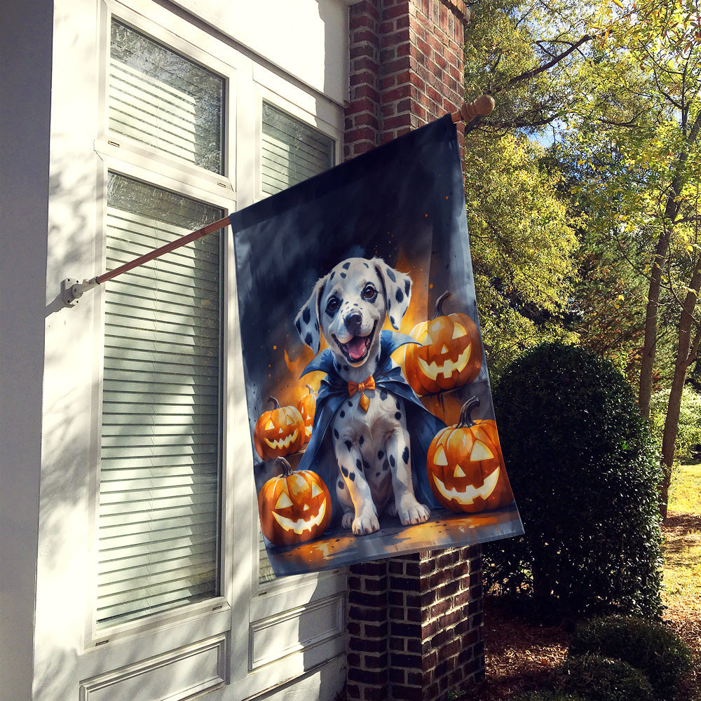 Dalmatian Puppy Halloween House Flag 28x40 Porch Sleeve Pole Decorative Outside Yard Banner Artwork Wall Hanging, Polyester
