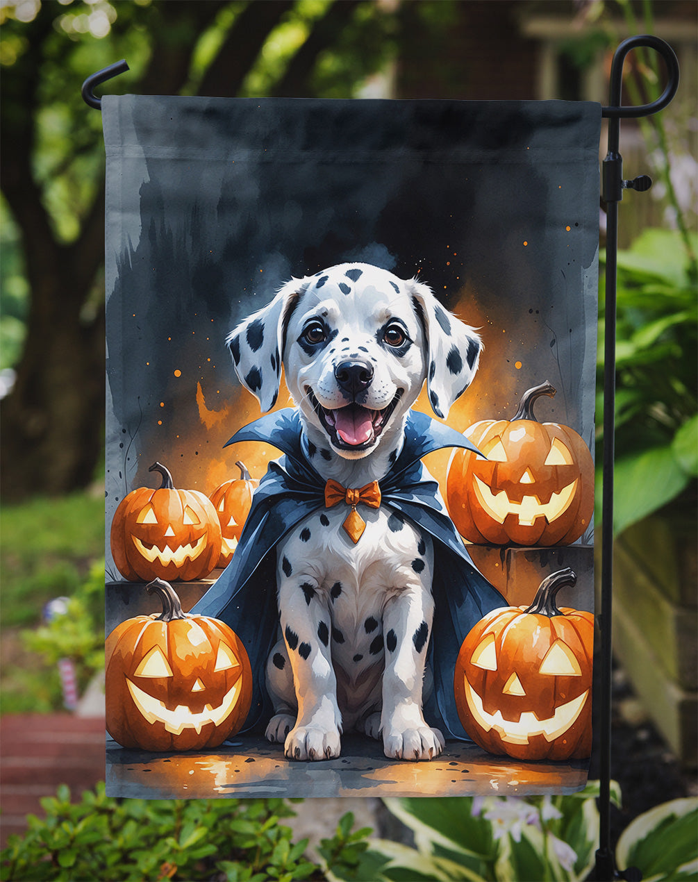 Dalmatian Puppy Halloween Garden Flag Mailbox Decorative Yard Banner Outside Patio Artwork for Flower Beds, Garden Size, Multicolor