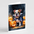 English Bulldog Puppy Halloween Greeting Cards Pack of 8 Blank Cards with Envelopes Whimsical A7 Size 5x7