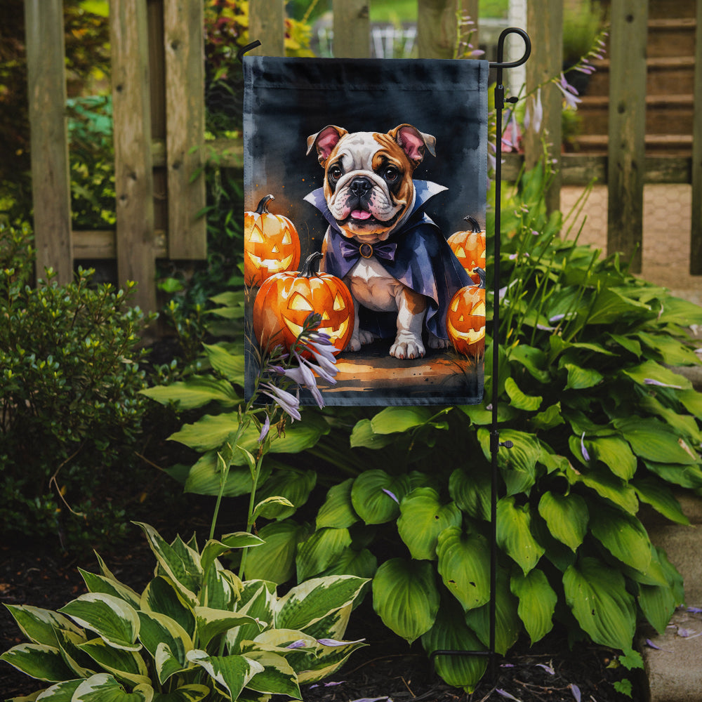 English Bulldog Puppy Halloween Garden Flag Mailbox Decorative Yard Banner Outside Patio Artwork for Flower Beds, Garden Size, Multicolor