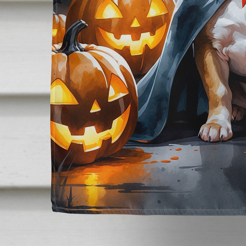 French Bulldog Puppy Halloween House Flag 28x40 Porch Sleeve Pole Decorative Outside Yard Banner Artwork Wall Hanging, Polyester