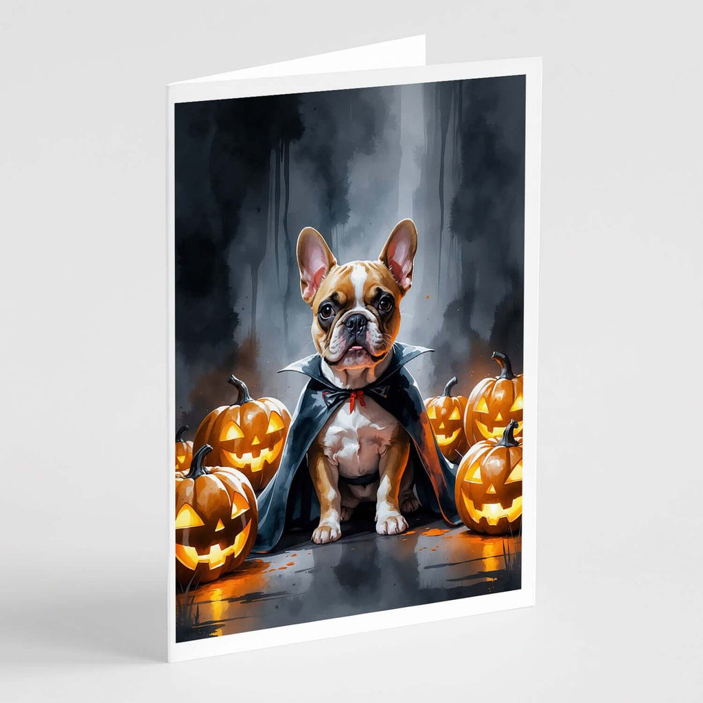 French Bulldog Puppy Halloween Greeting Cards Pack of 8 Blank Cards with Envelopes Whimsical A7 Size 5x7