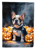 French Bulldog Puppy Halloween House Flag 28x40 Porch Sleeve Pole Decorative Outside Yard Banner Artwork Wall Hanging, Polyester