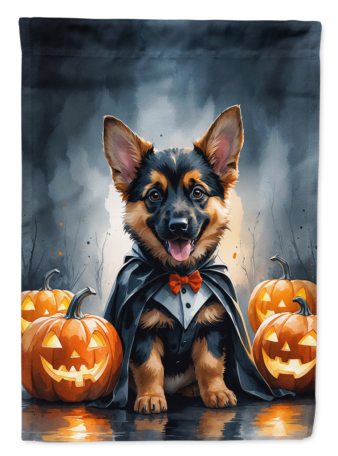 German Shepherd Puppy Halloween Garden Flag Mailbox Decorative Yard Banner Outside Patio Artwork for Flower Beds, Garden Size, Multicolor