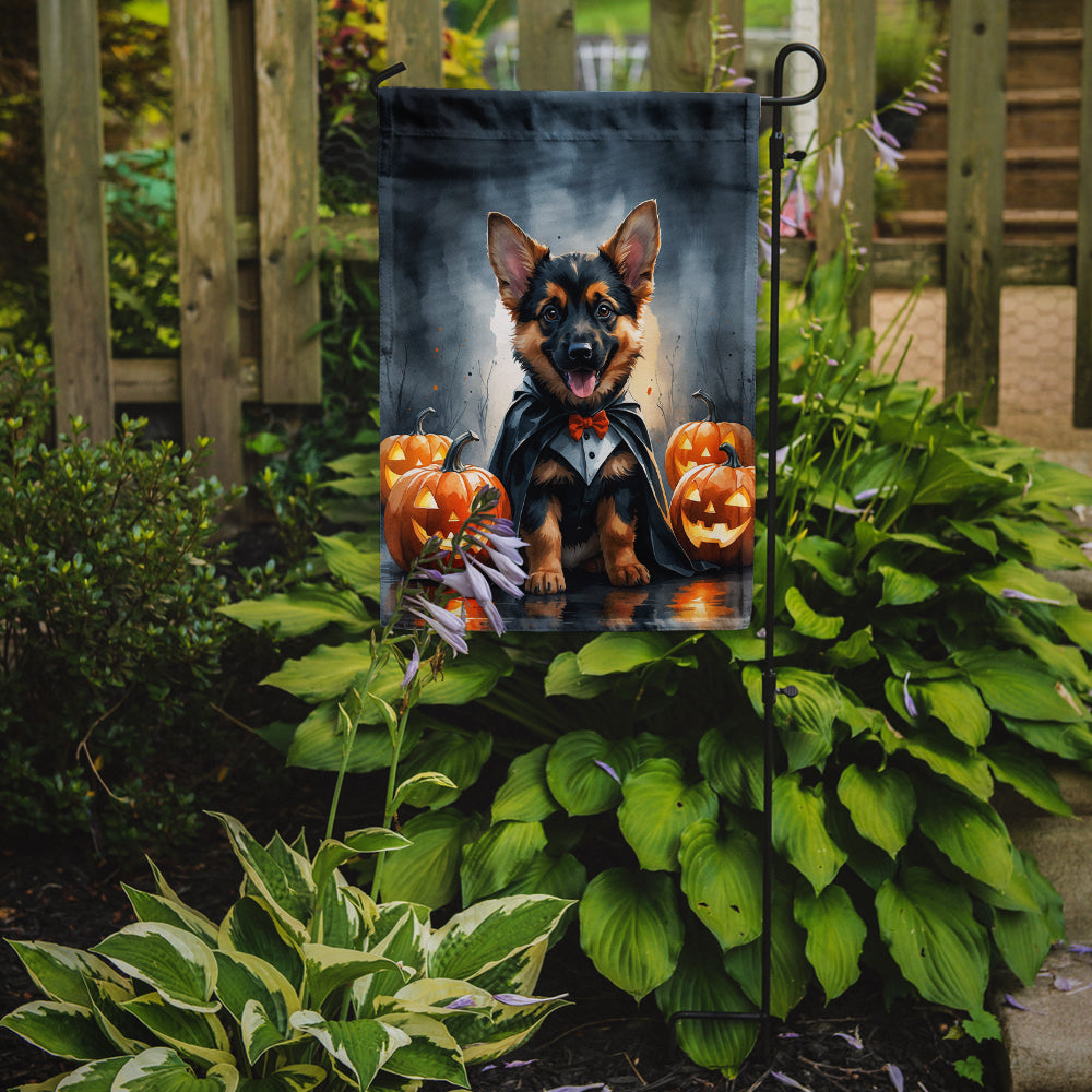 German Shepherd Puppy Halloween Garden Flag Mailbox Decorative Yard Banner Outside Patio Artwork for Flower Beds, Garden Size, Multicolor