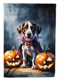 German Shorthaired Pointer Puppy Halloween House Flag 28x40 Porch Sleeve Pole Decorative Outside Yard Banner Artwork Wall Hanging, Polyester