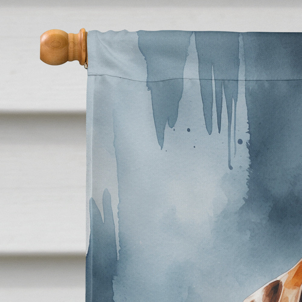 German Shorthaired Pointer Puppy Halloween House Flag 28x40 Porch Sleeve Pole Decorative Outside Yard Banner Artwork Wall Hanging, Polyester