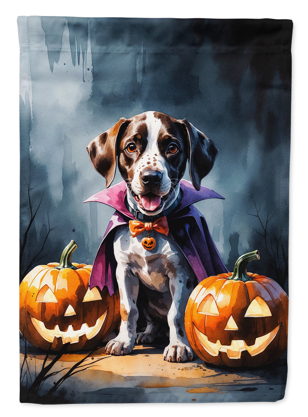 German Shorthaired Pointer Puppy Halloween Garden Flag Mailbox Decorative Yard Banner Outside Patio Artwork for Flower Beds, Garden Size, Multicolor