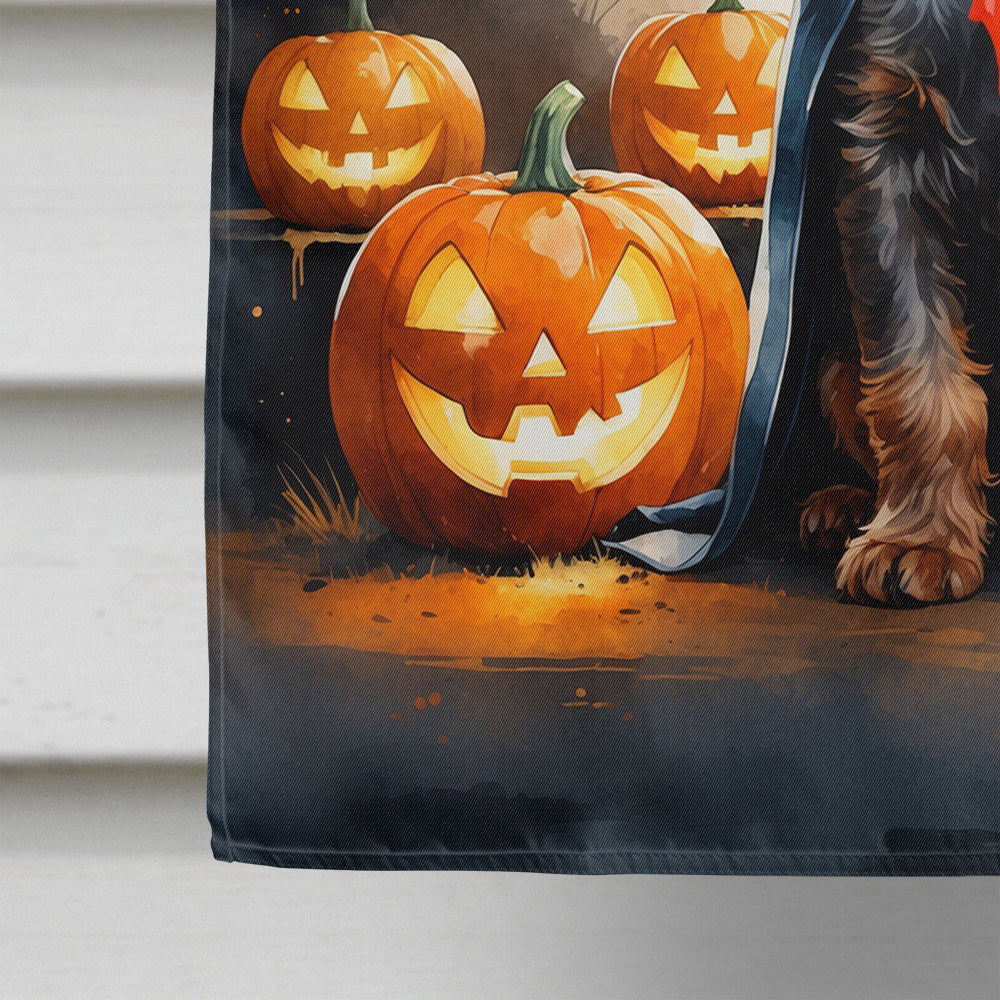 German Wirehaired Pointer Puppy Halloween House Flag 28x40 Porch Sleeve Pole Decorative Outside Yard Banner Artwork Wall Hanging, Polyester