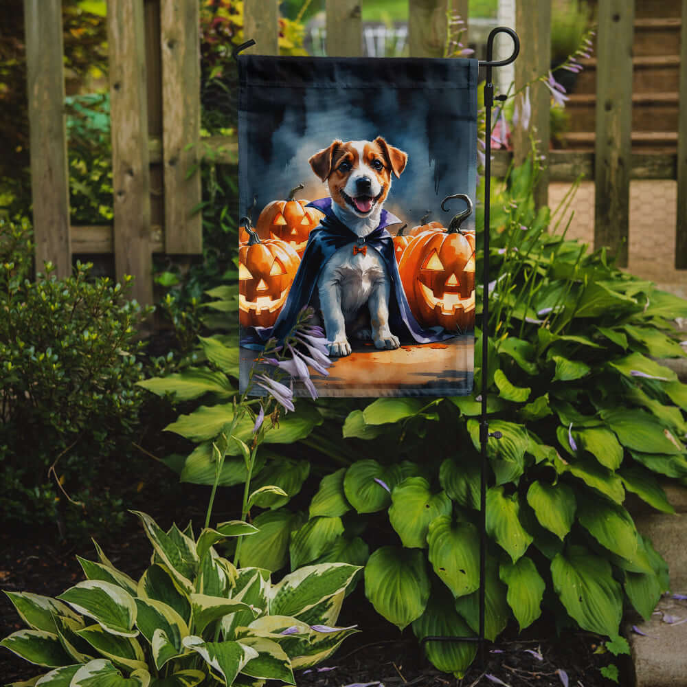 Jack Russell Terrier Puppy Halloween Garden Flag Mailbox Decorative Yard Banner Outside Patio Artwork for Flower Beds, Garden Size, Multicolor