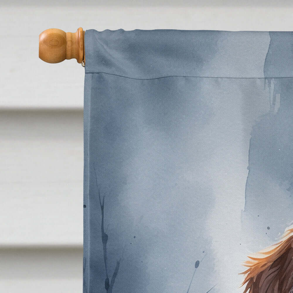 Chocolate Labradoodle Puppy Halloween House Flag 28x40 Porch Sleeve Pole Decorative Outside Yard Banner Artwork Wall Hanging, Polyester