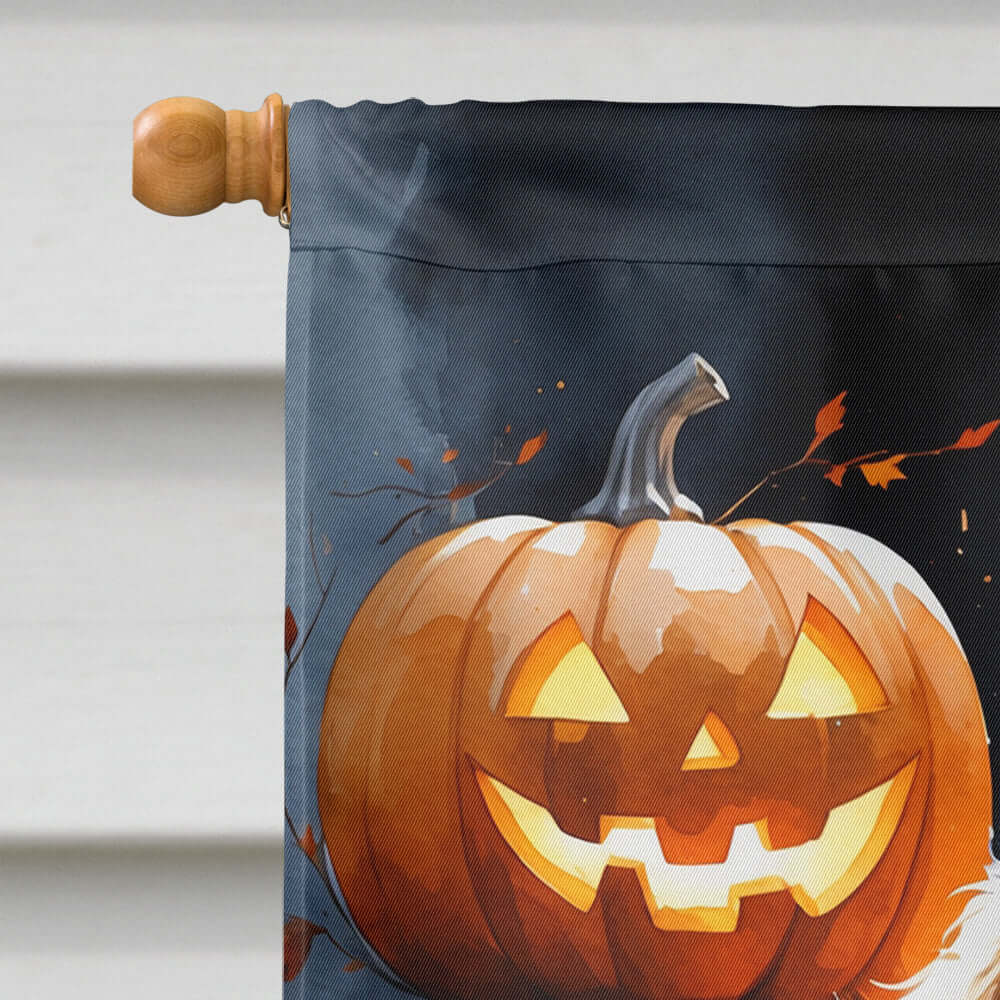 Labradoodle Puppy Halloween House Flag 28x40 Porch Sleeve Pole Decorative Outside Yard Banner Artwork Wall Hanging, Polyester
