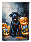 Black Labrador Retriever Puppy Halloween Garden Flag Mailbox Decorative Yard Banner Outside Patio Artwork for Flower Beds, Garden Size, Multicolor
